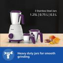 PHILIPS HL7505 500W Mixer Grinder (White and Purple)...