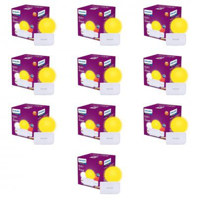 Philips Joy Vision Coral Rush 0.5W LED Night Lamp | Soft White Glow (Yellow, Pack of 10)