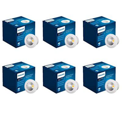 PHILIPS LED COB Spotlight | AstraMini Spotlight for Display | Premium & Compact Display Light with 1 inch Cutout | Cool Day Light, Pack of 6