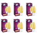 Philips LED Deco Yellow 0.5W Glass Candle (Pack of 6)...
