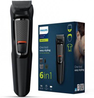 Philips MG3724/30 All-In-One Multigroomer Trimmer for Beard, Nose & Body - Black
