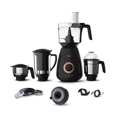PHILIPS Mixer Grinder 3-in-1 750 Watt (Mixer Grinder + Juicer + Food Processor) 4 Jar, (HL7707/00)