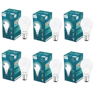 Philips Motion Sensor B22 LED Bulb | Motion Sensor Light for Home | Motion Sensor LED Bulb | Crystal White, Pack of 6