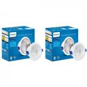 PHILIPS Polycarbonate 12 Watt White Reflector Led Ceiling Cob Round Spot Light with Focused Beam,Pack of 2 (Deco Bright)...
