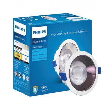 Philips Polycarbonate 18 Watt Black Reflector Led Ceiling Cob Round Spot Light
