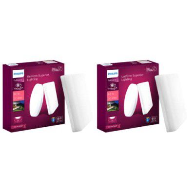 Philips Polycarbonate 6-Watt Square Surface Full Glow (Pack of 2)