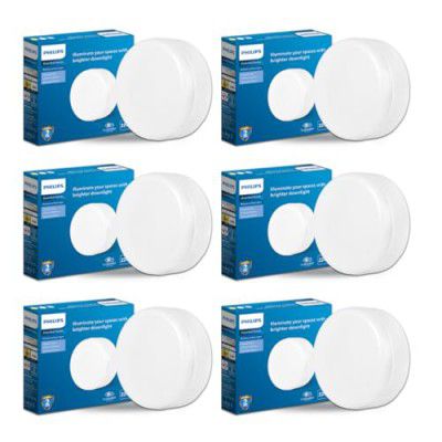 PHILIPS Rimless Full Glow 22-watt Round LED Surface Downlighter | Surface LED Downlight for Ceiling | LED Ceiling Light for Home & Hall | Cool Day Light | Pack of 6