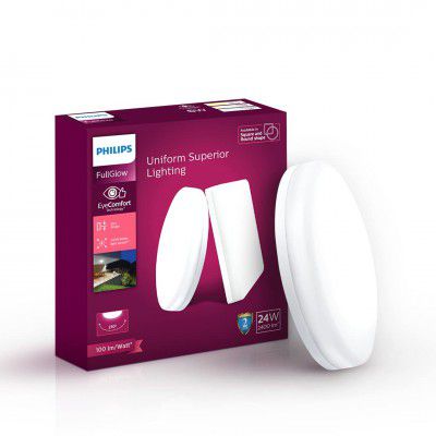 Philips Rimless Full Glow 24-Watt Round LED Surface Downlighter for Ceiling | Natural White Light for Home & Hall | Pack of 1