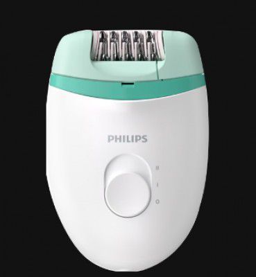 Philips Satinelle Essential Corded Epilator (Compact, BRE245/00, White/Green)