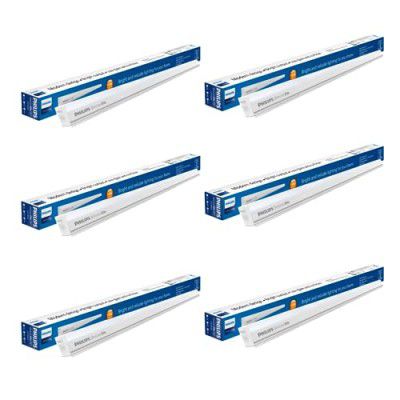 Philips Slimline 10-Watt 2-Feet LED Tubelight Batten (Cool White, Pack of 6)