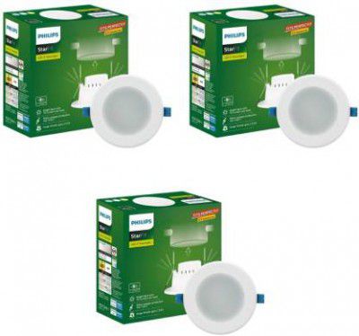 PHILIPS Starfit 10 watt Concealed JB LED downlighter ( Cool Day, Pack of 3) Ceiling Light Ceiling Lamp  (White)