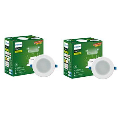 Philips Starfit 7 watt Concealed JB LED downlighter for Ceiling with 3 inch Cut-Out (Natural White, Pack of 2)