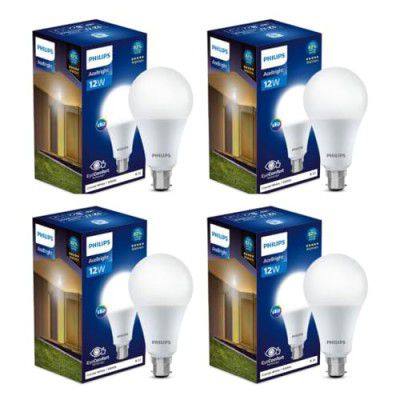 PHILIPS Stellar Bright 12-Watt LED Bulb B22 Base (Crystal White, Pack of 4)