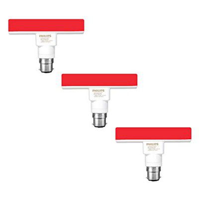 PHILIPS T-Bulb Rangoli B22 5-Watt LED Bulb (Red) - Pack of 3