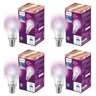 Philips Wiz Smart WI-Fi LED Bulb B22 10-Watt, 16 Million Colors , Compatible with Amazon Alexa and Google Assistant- (Pack of 4)