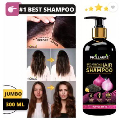 Phillauri Anti Dandruff and Silky Hair Onion Blackseed Shampoo 300ml  (300 ml)