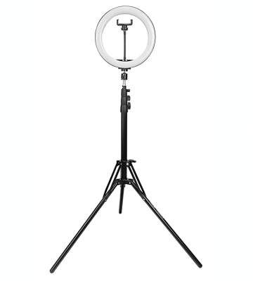 Photron PH10RL-RS Professional USB Powered LED Ring Light with Stand | Mobile Holder (10 Inch) | Led - 120 Pcs | Max. Working Height - 1670mm