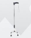 Physiqo 4 Leg Croome Adjustable Height with Handle Stainless Steel Walking Stick for Unisex- Silver...