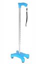 PHYSIQO ®¢ Quadripod Aluminium Men/Women/Old People Walking Stick | for Elderly & Those Physically Challenged |Lightweight | Height Adjustable Walking Stick with 4 Legs - Universal (Blue)...
