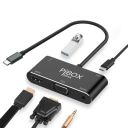 PiBOX India, USB C to HDMI VGA USB Adapter, Aluminium Type C USB hub 3.1 to HDMI 4K/VGA/USB 3.0...
