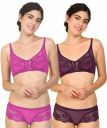 PIBU Bra & Panty Set for Women Ll Ladies and Girls Lingerie Set Pink,Maroon...