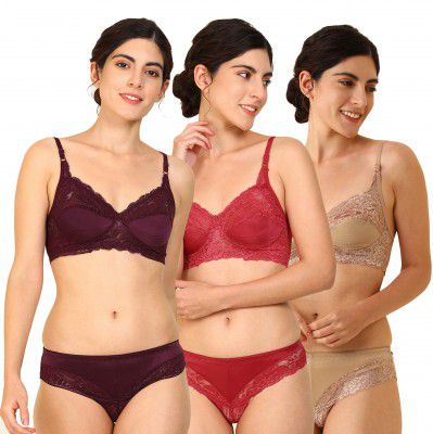 PIBU Bra & Panty Set for Women Ll Ladies and Girls Lingerie Set