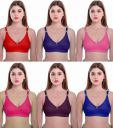 PIBU Multicolor Self Design 100% Cotton Pack Of 6 Bra...