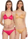 PIBU-Women's Satin Bikini Bra Panty Set for Women Lingerie Set Sexy Honeymoon Undergarments (Color : Multi)(Pack of 1,2,3,4)...