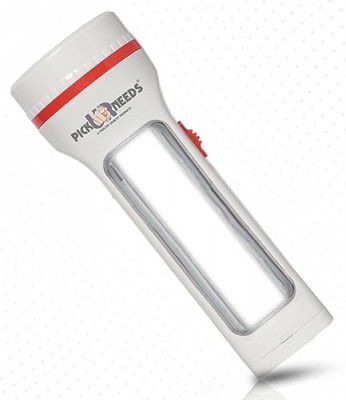 Pick Ur Needs Rechargeable 25W+Tube Emergency Long Range Torch Search Light with Slide Charging Plug (Pack of 2) (Medium)