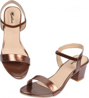 Picktoes Pt-gd602 Women's Copper Synthetic Leather Casual Heel Sandal