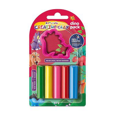 Pidilite Rangeela Creative Clay Pack Dino (60gm) Multicolor 5 Years & Above