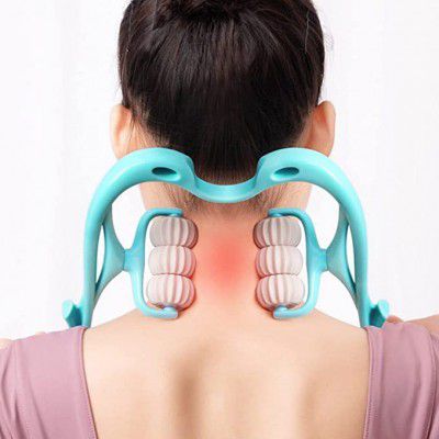 Piercell Neck Massager Cervical And Shoulder Muscles, Trigger Point Roller Self Massager for Pain Relief deep Tissue Handheld Shoulder Massager Tool with 6 Balls Suitable for Legs Waist