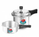 Pigeon by Stovekraft 12708 Aluminium Pressure Cooker Combo (2 litre and 3 litre, Silver)...