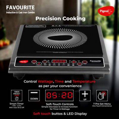 Pigeon 1800 W Induction Cooktop Push Button  (Black, 19004555)