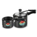 Pigeon by Stovekraft 2+3 Litre Combo Special Hard Anodised Inner Lid Induction Base Pressure Cooker (Black) BIS Certified,Common lid for 2+3L...