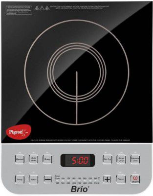 Pigeon 2100 W Induction Cooktop Push Button (Silver, Black, Brio+)
