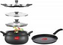Pigeon All in One Ceramic Super Cooker 5 Litre, Black & Pigeon by Stovekraft Special Non-Stick Aluminium Flat Tawa, Black (27cm)...