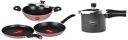 Pigeon Basics Non Stick Aluminium Non Induction Base Cookware Set & Hard Anodised Pressure Cooker Outer Lid with Induction Base 3 Litre...