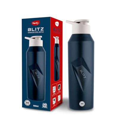 Pigeon Blitz Stainless Steel Water Bottle With Sipper Cap | 975 ML, Blue