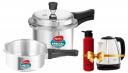 Pigeon by Stovekraft 12708 Pressure Cooker Combo & Pigeon 1.5 litre Hot Kettle and Water Bottle Combo (Silver)...