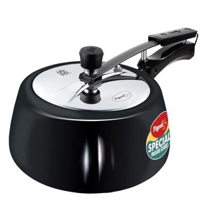 Pigeon by Stovekraft 2 Litre Special Plus Hard Anodised Inner Lid Induction Base Pressure Cooker (Black)