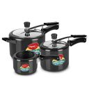 Pigeon by Stovekraft 2+3+5 Litre Combo Special Anodised Inner Lid Induction Base Pressure Cooker...