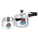 Pigeon by Stovekraft Aluminium Pressure Cooker 2 and 3 Litre Inner Lid with Non Induction base, silver, medium (14457)...