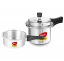 Pigeon By Stovekraft Favourite Aluminium Pressure Cooker Mini Combo with Outer Lid 2, 3 Litre Capacity for Healthy Cooking (Silver)...