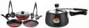 Pigeon by Stovekraft Hard Anodised Aluminium Inner Lid Cooker - 3 Litre with Induction Base (Contura), medium & Mio Nonstick Aluminium Cookware Gift Set, 8 Pieces Kitchen Set...