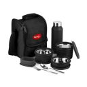 Pigeon by Stovekraft Heat and Treat Lunch Box Pack of 4 Microwave Safe | 750ml Black Bottle (1 year Warranty)...