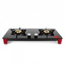 Pigeon by Stovekraft Infinity LPG Gas Stove 2 Burner Auto Ignition with Brass Burner, Stainless Steel Body, 8 mm Toughened Glass Cooktop for Easy Cleaning - Black...