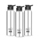 Pigeon by Stovekraft Inox hydra 700ml pack of 3 Stainless Steel Drinking Water Bottle 700ml Flipper Cap- Silver (1 year Warranty)...