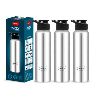 Pigeon by Stovekraft Inox hydra 900ml pack of 3 | Flipper Cap - Silver (1 year Warranty)