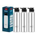 Pigeon by Stovekraft Inox hydra 900ml pack of 3 | Flipper Cap - Silver (1 year Warranty)...
